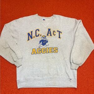 Russell Athletic Gray N.C. A&T Aggies Crewneck Sweater